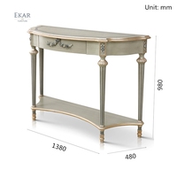 Table d'entrée en bois sculpté de luxe, style européen, 4 pièces