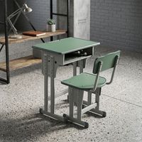 Ensemble bureau et chaise ergonomiques réglables en hauteur pour élèves du primaire, avec structure métallique robuste, table d'étude pour enfants, idéal pour la salle de classe et la maison