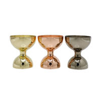 Verre doseur double embout en acier inoxydable, grande taille, pour vin, jigger, tasse à onces, design moderne et luxueux, 35/70 ml, tout-en-un