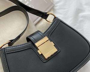 Wholesale solid color handbag custom Pu leather girl retro square shoulder bag - Product Image 1