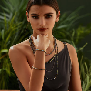 Collier de mode perlé en acier inoxydable 316L plaqué or PVD, design multicouche, bijoux durables et résistants - Product Image 3