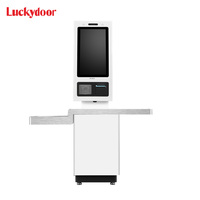 Layanan pembayaran sendiri 21.5 "layar sentuh pesanan Stan pembayaran Makanan Cepat dengan Printer termal dan pemindai kode QR