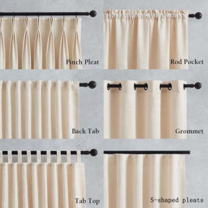 Rideaux occultants modernes et simples pour baie vitrée, anti-chaleur extérieure, isolants, épais, pour salon, rideau ondulé tissé - Product Image 4