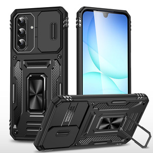 Funda a Prueba de Golpes para <span class=keywords><strong>Samsung</strong></span> <span class=keywords><strong>Galaxy</strong></span> A17 A16 5G con Cubierta Deslizante para Cámara y Anillo Giratorio con Soporte Magnético para Coche - Product Image 1