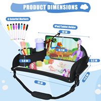 Échantillon Gratuit Table de Voyage Jacquard Personnalisable Imperméable pour Enfants, Plateau Multifonctionnel pour Tout-Petits, Bureau de Jeu Suspendu pour Siège Auto et Poussette