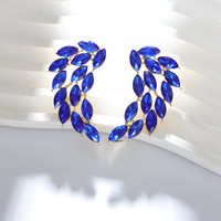 BINSHUO Boucles d'oreilles en strass colorées en forme d'aile personnalisées avec boucles d'oreilles bijoux pour dames en plaqué or