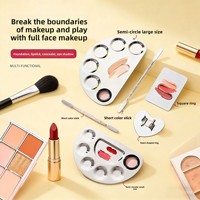 Palette de mélange de maquillage et spatule en acier inoxydable réutilisables – Spatule de mélange pour correcteur et fond de teint, racloir de mélange de couleurs pour le visage