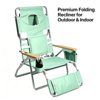 Chaise longue de camping portable moderne en tissu Oxford, pliable, double usage (assis-inclinable), avec pare-soleil, pour plage et pique-nique
