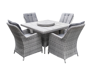 Modern 4 Seat Square Dining Set for Outdoor Patio Restaurant Aluminium Frame PE Wicker <strong>Garden</strong> <strong>Tables</strong> <strong>Rattan</strong> Chairs Square Dining - Product Image 6