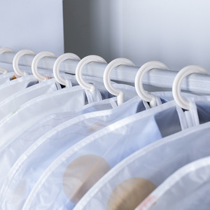 Transparent Clothing Dust <b>Cover</b> Non Woven Fabric Rectangle Hook Type Wardrobe Storage Clothes <b>Protector</b> Dustproof - Product Image 1