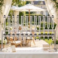 Support de présentation de parfum de table en verre argenté 375 ml, 12 bouteilles, design personnalisé, pour décoration de mariage