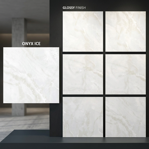 Onyx Moss Glossy Marble Look Porcelain Floor Tiles Luxury Stone Design 80x80cm Premium Finish - Product Image 2