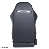 Sièges baquet de course sport JDM EPMAN inclinables noirs avec glissières et surpiqûres rouges en suède noir gauche/droite JBR1035BR