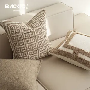 Sarung bantal katun 2024 desain baru 100% sarung bantal bordir berumbai mewah elegan bantal dekorasi rumah ruang tamu