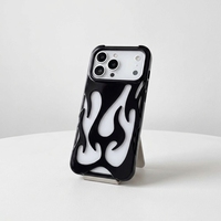 Coques de téléphone de luxe en TPU motif flamme argenté électroplaqué, avec refroidissement, pour iPhone 17, 16, 15 Pro Max, 17 Air et iPhone 18 Pro
