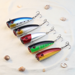 Leurre <span class=keywords><strong>de</strong></span> pêche flottant 7cm 9g en gros, leurre artificiel dur Popper Wobbler pour la pêche au bar et au brochet en <span class=keywords><strong>eau</strong></span> douce et salée - Product Image 2