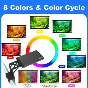 Seaoura-Lámpara programable para acuario, lámpara RGB para acuario, 12W, 20W, 12W, 20W, bricolaje, simular amanecer, puesta de sol, pequeño Clip en enchufe AU - Product Image 3