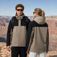 Veste d'hiver coupe-vent unisexe grande taille 3-en-1 à capuche pour l'extérieur, résistante à l'eau, avec doublure en duvet épaissie