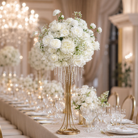 Centre de table moderne en soie et plastique, fait main, longue durée, avec arrangement floral artificiel pour bouquet