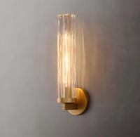 Lampe murale E26 en verre clair/fumé de style nordique moderne pour chambre à coucher