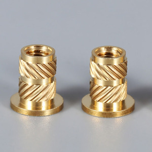 Tùy Chỉnh M3 M4 M5 M6 Mặt Bích Có Knurled Siêu Khuôn Chèn Cho Nhựa Brass Đồng <span class=keywords><strong>Threaded</strong></span> Chèn Nut Cho Gỗ Ô Tô Tiêm - Product Image 1