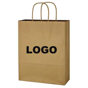 Sac en papier portable jetable avec logo personnalisé imprimé, sac cadeau en papier blanc en cuir de vache - Product Image 1