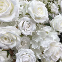 Chemin de Table Floral de Mariage DKB Sur Mesure 200 cm, Rose Blanche Artificielle en Soie 5D, pour Décoration de Fête et Cérémonie
