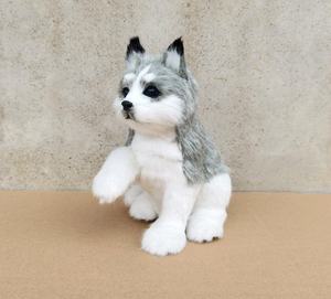 Juguete de perro <span class=keywords><strong>Husky</strong></span> súper suave en blanco y negro, estilo <span class=keywords><strong>Akita</strong></span> de peluche realista para regalo de niños y decoración del hogar, ideal para aliviar el estrés - Product Image 6