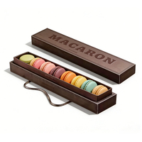 Boîte à Tiramisu Moderne Longue Premium Personnalisée avec Logo, Boîte à Gâteau sur Mesure avec Couteau en Acrylique et Poignée pour Fêtes