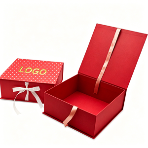 Luxury <b>Foldable</b> Magnetic Gift <b>Box</b> for Cosmetics Custom Printed Rigid Cardboard Paper Packaging Flat Shipping <b>Box</b> with Ribbon - Product Image 2