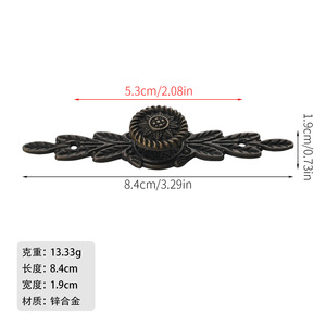 New Chinese-style Zinc Alloy Antique Pull Handle for Wardrobe Cabinet Dresser & Bedroom Drawers-Durable & Easy Installation - Product Image 3