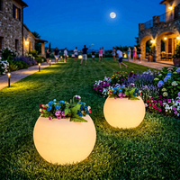 Pot de fleurs lumineux LED multicolore moderne, étanche, pour extérieur, rechargeable par énergie solaire, sphérique, décoration de fête, Halloween