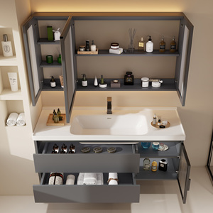 <span class=keywords><strong>Mobile</strong></span> <span class=keywords><strong>Bagno</strong></span> con Lavabo - <span class=keywords><strong>Mobile</strong></span> <span class=keywords><strong>Bagno</strong></span> Moderno Minimalista Sospeso con Specchio Antiappannamento Intelligente, <span class=keywords><strong>Mobile</strong></span> in Legno Massello - Product Image 2