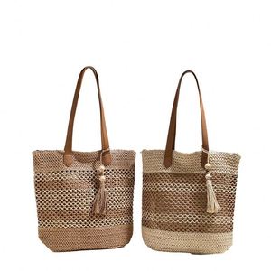New Fashion Casual Woven Summer Beach Handbag Women Hollow Out Seaside Vacation Straw <b>Tote</b> Bag With Tassels - Product Image 1