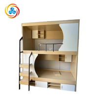 Lit superposé moderne en bois avec cadre intégral pour dortoirs étudiants, auberges de jeunesse, hôtels et appartements du personnel