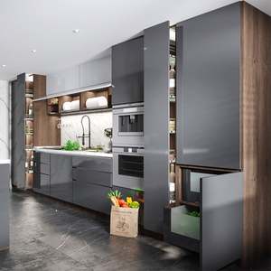 Gabinetes de Cocina ZOFA Personalizados de Madera Maciza y Melamina con Isla, Diseñados para Proyectos Residenciales y Comerciales de Lujo - Product Image 1