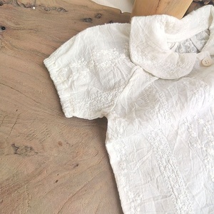 Conjunto de <span class=keywords><strong>Ropa</strong></span> de Verano para Niñas, Blusa de Manga Corta con Bordado Calado y Pantalones Cortos con Volantes - Product Image 4
