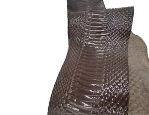 Dark brown water snake skin for Clothing materials Water snake leather hide genuine leather material