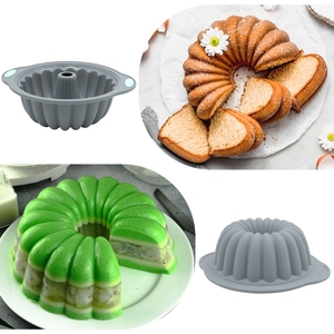 <span class=keywords><strong>Moule</strong></span> à gâteau en silicone bicolore épaissi avec anneau en acier, <span class=keywords><strong>moule</strong></span> à cheminée pour gâteau <span class=keywords><strong>Savarin</strong></span>, facile à démouler - Product Image 3
