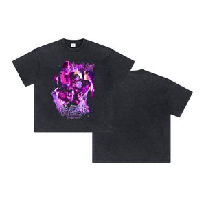 T-shirt da uomo casual traspirante a maniche corte, lunghezza lunga, stampa serigrafica, 100% cotone, nero, vestibilità ampia - Produttore <span class=keywords><strong>di</strong></span> abbigliamento - Product Image 1