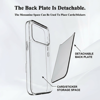 Étui de téléphone personnalisé anti-traces de doigts en TPU+PC, résistant aux chocs, avec plaque arrière détachable 2-en-1 et fente pour cartes pour 18 17