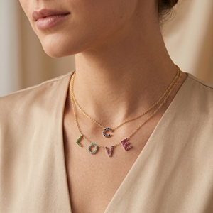 Collana Personalizzata Lateefah con Nome, Ciondolo <span class=keywords><strong>a</strong></span> <span class=keywords><strong>Lettera</strong></span> con Zirconi Colorati, Gioiello Impermeabile e Antiossidante con Pietra Portafortuna - Product Image 5