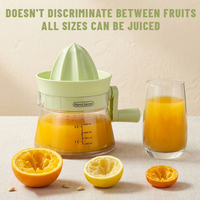 Huishoudelijke keukenhulp citruspers BPA-vrij plastic handpers sinaasappel citroen fruitsap extractor met maatbeker