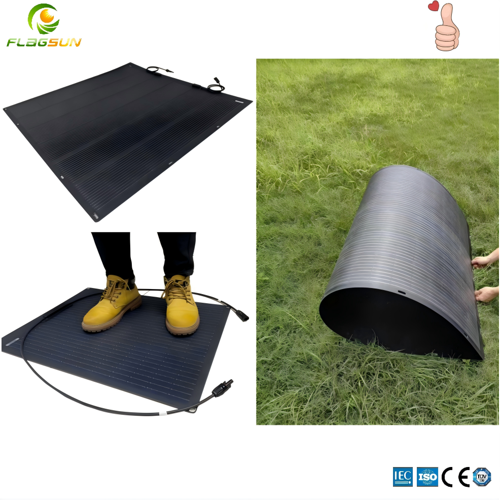 ETFE 300W <strong>Flexible</strong> Solar <strong>Panel</strong> <strong>12V</strong> 24V Monocrystalline Semi-<strong>flexible</strong> <strong>PV</strong> Module <strong>for</strong> <strong>RV</strong> Boat Yacht <strong>Marine</strong> Camping Outdoor