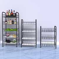 Vente chaude Multicouche Amovible Fil Métallique Présentoir Légumes Stockage Étagère Rack Chariot Chariot