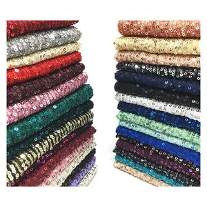 Hoge Kwaliteit Streep Spandex Stretch Tulle Sequin Borduren 3Mm Stof