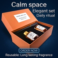 Coffret Cadeau Luxe de Bougies et Diffuseurs à Bâtonnets en Cire de Soja Aromatiques, Faits Main, Design Moderne, pour la Saint-Valentin, Diwali, Ramadan, Décoration Personnalisée pour la Maison