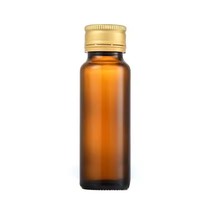 Bouteilles en verre ambré cylindriques recyclables économiques de 20 ml, 30 ml, 50 ml avec couvercle en aluminium doré