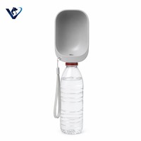 Bouteille d'eau portable pour chien et chat avec bol, distributeur d'eau pour animaux de compagnie en plastique pour les voyages en plein air