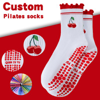 Calcetines de Yoga y Pilates Antideslizantes de Silicona y Algodón para Mujer, Blancos, Cortos, con Agarre, para Deportes
